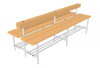 Скамья для раздевалок двухсторонняя с спинкой (2 метра) - fgospostavki.ru - Зеленогорск