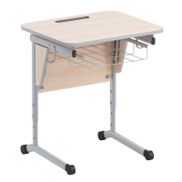 Стол ученический одноместный с наклоном столешницы (0-24°) и корзиной - fgospostavki.ru - Зеленогорск