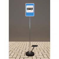 Знак дорожный "Место остановки автобуса" 5.16 типоразмер 40 на стойке с основанием 3кг - fgospostavki.ru - Зеленогорск