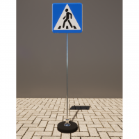 Знак дорожный "Пешеходный переход" 5.19.1 типоразмер 40 на стойке с основанием 3кг - fgospostavki.ru - Зеленогорск