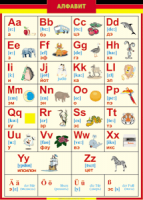 Таблица "Грамматика немецкого языка. Немецкий алфавит в картинках (с транскрипцией)" (100х140 сантиметров, винил) - fgospostavki.ru - Зеленогорск