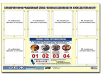 Стенд информационный "Основы безопасности жизнедеятельности" (80*110, 6 карманов) - fgospostavki.ru - Зеленогорск