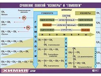 Таблица демонстрационная "Сравнение понятий изомер и гомолог" (винил 70x100) - fgospostavki.ru - Зеленогорск
