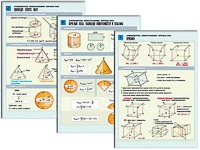 Комплект таблиц по геометрии "Стереометрия. Многогранники. Круглые тела" раздаточные (цветные, ламинированные, А4, 6 штук) - fgospostavki.ru - Зеленогорск
