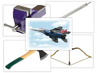 Набор предметных картинок "Оружие, военная техника. Инструменты" (48 штук, А4, с магнитами) - fgospostavki.ru - Зеленогорск