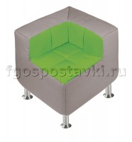 Пуф угловой со спинкой  на хромированных ножках - fgospostavki.ru - Зеленогорск