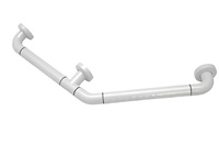 Поручень угловой трехопорный с антибактериальным покрытием (белая) - fgospostavki.ru - Зеленогорск