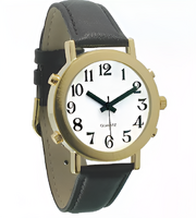 Часы для слабовидящих людей с белым циферблатом на кожаном ремешке - fgospostavki.ru - Зеленогорск