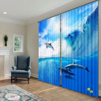 Комплект светонепроницаемых штор "Дельфины" - fgospostavki.ru - Зеленогорск