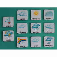 Набор карточек "Погода" (с рисунками) - fgospostavki.ru - Зеленогорск
