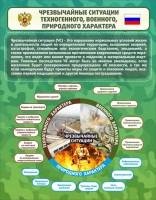 Стенд "Чрезвычайные ситуации техногенного, военного, природного характера" Вариант 2 - fgospostavki.ru - Зеленогорск