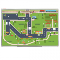 Магнитно-маркерная доска "Безопасный маршрут школьника" (дом-школа-дом) с комплектом тематических магнитов КМ-17 - fgospostavki.ru - Зеленогорск