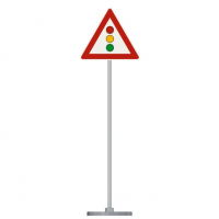 Знак дорожный "Светофорное регулирование" 1.8 типоразмер 40 на стойке с основанием 3кг - fgospostavki.ru - Зеленогорск