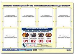 Стенд информационный "Основы безопасности жизнедеятельности" (80*110, 6 карманов) - fgospostavki.ru - Зеленогорск