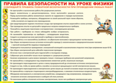 Таблица "Правила безопасности на уроке физики" (100х140 сантиметров, винил) - fgospostavki.ru - Зеленогорск