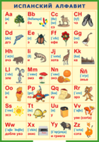 Таблица "Испанский алфавит в картинках (с транскрипцией)" (100х140 сантиметров, винил) - fgospostavki.ru - Зеленогорск