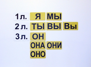 Набор магнитных карточек "Личные местоимения" (фон жёлтый) - fgospostavki.ru - Зеленогорск