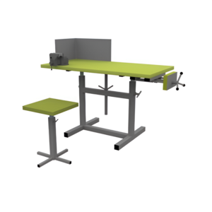 Верстак ученический комбинированный с тисками и струбциной, с защитным экраном и табуретом - fgospostavki.ru - Зеленогорск