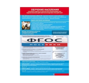 Таблица "Обучение населения способам защиты" (100х140 сантиметров, винил) - fgospostavki.ru - Зеленогорск