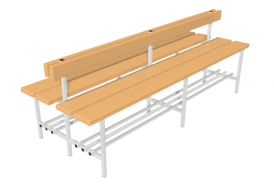Скамья для раздевалок двухсторонняя с спинкой (2 метра) - fgospostavki.ru - Зеленогорск