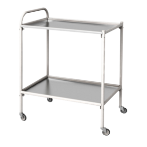 Столик процедурный передвижной с двумя полками металлический из стекла и нержавеющей стали - fgospostavki.ru - Зеленогорск