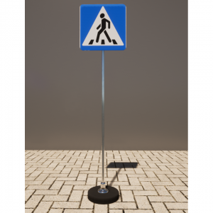 Знак дорожный "Пешеходный переход" 5.19.1 типоразмер 40 на стойке с основанием 3кг - fgospostavki.ru - Зеленогорск