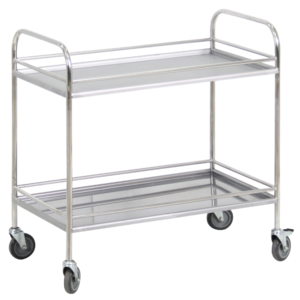 Столик процедурный с двумя полками и бортиками передвижной из нержавеющей стали - fgospostavki.ru - Зеленогорск