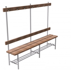 Скамья для раздевалок односторонняя с вешалкой (2 метра) - fgospostavki.ru - Зеленогорск