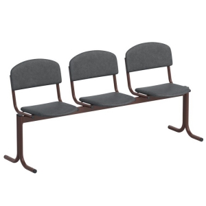 Блок стульев 3-х местный с не откидывающимися сидениями (ткань) - fgospostavki.ru - Зеленогорск