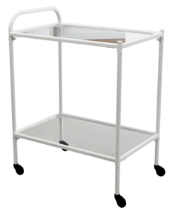 Столик процедурный передвижной металлический с двумя полками из стекла колеса мебельные - fgospostavki.ru - Зеленогорск