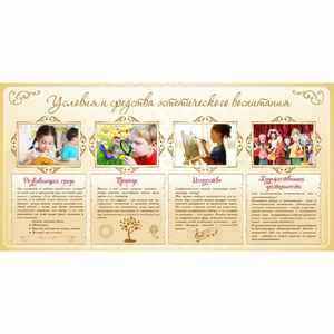 Стенд "Условия и средства эстетического воспитания" - fgospostavki.ru - Зеленогорск