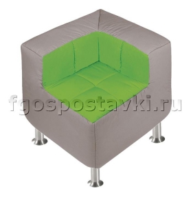 Пуф угловой со спинкой  на хромированных ножках - fgospostavki.ru - Зеленогорск