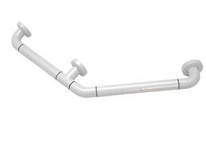 Поручень угловой трехопорный с антибактериальным покрытием (белая) - fgospostavki.ru - Зеленогорск