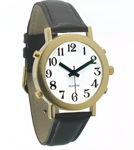 Часы для слабовидящих людей с белым циферблатом на кожаном ремешке - fgospostavki.ru - Зеленогорск