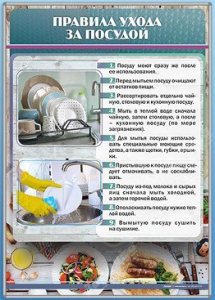 Стенд "Правила ухода за посудой" - fgospostavki.ru - Зеленогорск