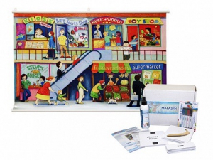 Магнитно-маркерный ситуационный плакат "Магазин" с набором магнитных карточек + методические рекомендации (иностранный язык) - fgospostavki.ru - Зеленогорск