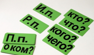 Набор магнитных карточек "Падежи" (фон зелёный) - fgospostavki.ru - Зеленогорск