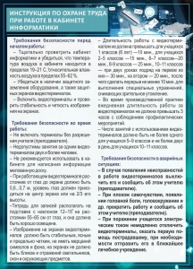Стенд "Инструкция по охране труда в кабинете информатики" - fgospostavki.ru - Зеленогорск