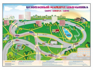 Магнитно-маркерная доска "Безопасный маршрут школьника (дом – школа – дом)" с комплектом тематических магнитов - fgospostavki.ru - Зеленогорск