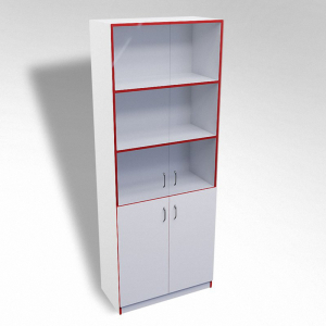 Стеллаж полуоткрытый А-310 ТР со стеклом ЛДСП  - fgospostavki.ru - Зеленогорск