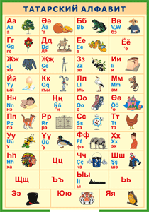 Таблица "Татарский алфавит в картинках" (100х140 сантиметров, винил) - fgospostavki.ru - Зеленогорск
