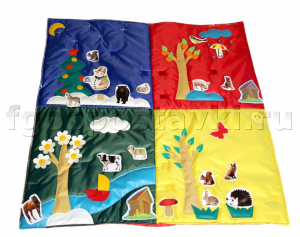 Дидактический коврик "Времена года" с дополнительными аппликациями животных - fgospostavki.ru - Зеленогорск