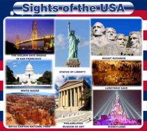 Стенд "Достопримечательности США" Вариант 1 - fgospostavki.ru - Зеленогорск