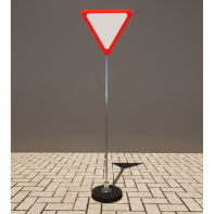 Знак дорожный "Уступите дорогу" 2.4 типоразмер 40 на стойке с основанием 3кг - fgospostavki.ru - Зеленогорск