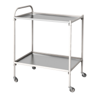 Столик процедурный передвижной с двумя полками металлический из стекла и нержавеющей стали - fgospostavki.ru - Зеленогорск