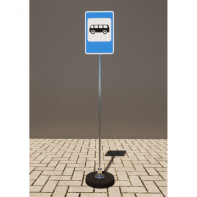 Знак дорожный "Место остановки автобуса" 5.16 типоразмер 40 на стойке с основанием 3кг - fgospostavki.ru - Зеленогорск