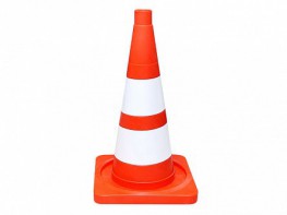 Сигнальный дорожный конус (мягкий, с двумя белыми полосами) - fgospostavki.ru - Зеленогорск