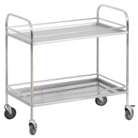 Столик процедурный с двумя полками и бортиками передвижной из нержавеющей стали - fgospostavki.ru - Зеленогорск