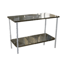 Стол на металлическом каркасе с полкой 600*1800*750(900) - fgospostavki.ru - Зеленогорск