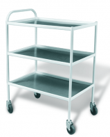 Столик инструментальный передвижной металлический с тремя стеклянными полками (мебельные колеса) - fgospostavki.ru - Зеленогорск